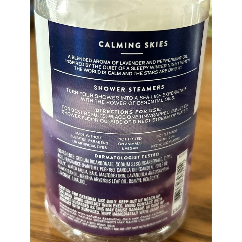 *NEW* LAVENDER & PEPPERMINT‎ ~ SHOWER STEAMERS ~ Bath & Body Works ~ 6 Tablets